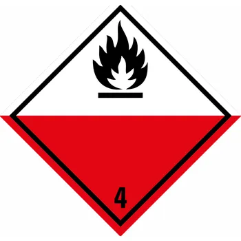 Značení ADR třída 4.2 - Samozápalné látky samolepící vinylová fólie 100 x 100 mm