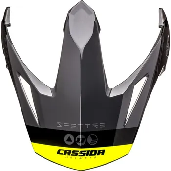 Motodoplněk Kšilt pro přilby Tour Spectre, CASSIDA (šedá/světle šedá/žlutá fluo/černá)