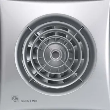 Domácí ventilátor Soler&Palau ventilátor SILENT 200 Silver CRZ - zpětná klapka, nastavitelný doběh, kuličková ložiska, tichý chod 200mm