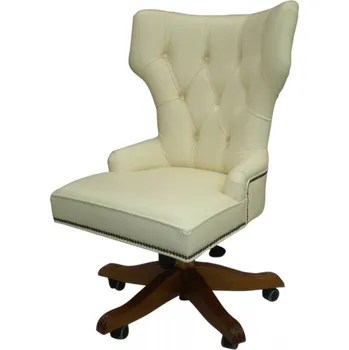 Kožené otočné pracovní křeslo KATTY, zelená