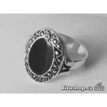 Prsten Prsten černá smaltová výplň 23617