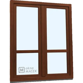 Vchodové dveře Plastové balkonové dveře - KNIPPING 70 AD, 1500x2000 mm, O+OS klapačka, s příčkou, ořech Otevírání: pravé, Barva, imitace: ořech/bílá (jednostranně), Provedení: jednostranná klika + madýlko + PVC rám + příslušenství a montážní materiál zdarma