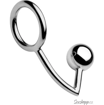 Anální hák s kroužkem na penis/varlata