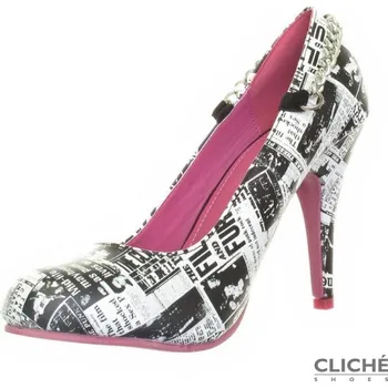 Dámské lodičky TOTÁLNÍ VÝPRODEJ, Lodičky Punk Newspaper, bílá, pouze ve velikosti 38,5 39