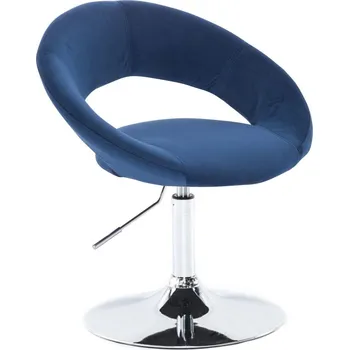 LuxuryForm DESIGN Kosmetická židle NAPOLI VELUR na stříbrném talíři - modrá