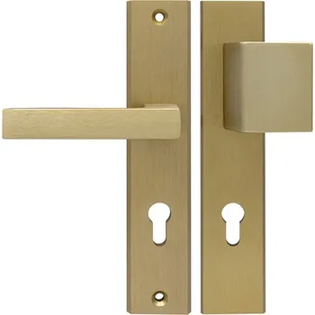 Dveřní kování Alub THEO patina K+G - venkovní kování Satina PZ - na zámkovou vložku 72 mm Levá