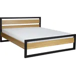 LK371-160 postel masiv dub/kov Drewmax (Kvalitní nábytek z dubového masivu)