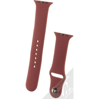 Příslušenství k chytrým hodinkám 1Mcz silikonový řemínek pro Apple Watch 1/2/3/4/5/6/SE 42/44mm burgundsky červený