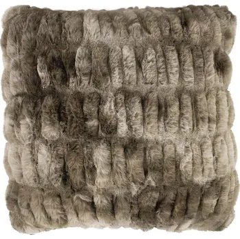 Dekorativní polštářek Hnědý žebrovaný chlupatý polštář Bear brown - 45*45*15cm