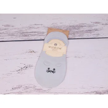 Dámské ponožky Ponožky ťapky aura.via nízké šedé s myškou velikosti ponožek: 23-25 (EUR vel. 35-38)