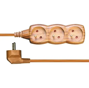 Prodlužovací kabel Prodl.přívod 3zás, 3m stř.tmav