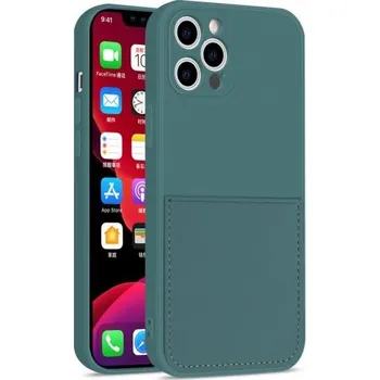 Pouzdro na mobilní telefon Ochranný kryt s kapsou na karty pro iPhone 12 Pro Max - petrolejový