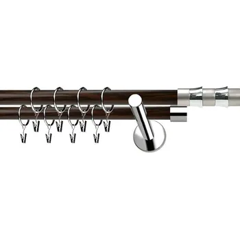 Garnýž Kovové garnýže dvouřadé moderní 19 a 19mm - wenge