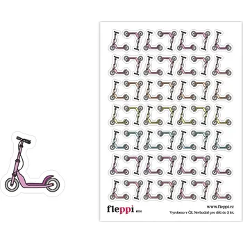 samolepka Fleppi Samolepky Koloběžka | 49ks Materiál samolepky: lesklá