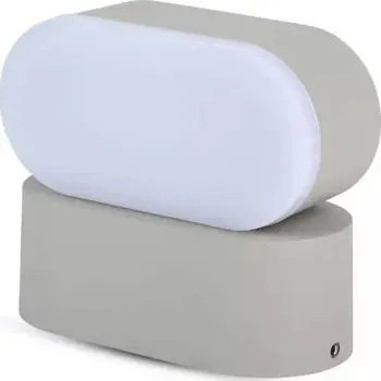 V-TAC Otočné šedé nástěnné LED svítidlo 6W IP65 Teplá bílá 2500 - 3000K