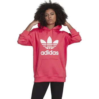 Dámská mikina adidas Adicolor Trefoil Hoodie Power Pink/White 34