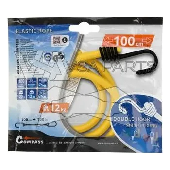 Upínací popruh COMPASS Upínač pružný 100 cm DOUBLE HOOK, 1 ks