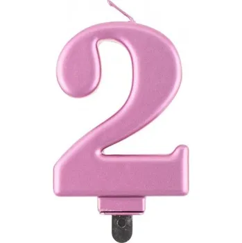 Dortová svíčka Svíčka na dort č. 2, metalická rose-gold