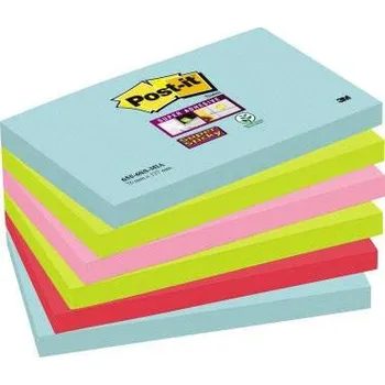 Set školních potřeb Post-it samolepící poznámka 6556SMI 127 mm x 76 mm tyrkysová, neonově zelená, neonově růžová, červená podle vlčích máků 540 listů