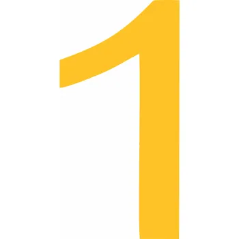 Samolepící etiketa PermaLean číslo 1 - žluté PermaLean čísla 180 mm