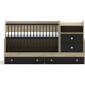 Dětská postýlka Dětská kombi postýlka Faktum COLETTE antracit