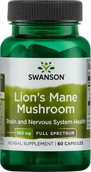 Přírodní produkt Swanson Lion's Mane Mushroom 500 mg 60 cps.