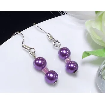Náušnice Náušnice perličkové fialové NA059