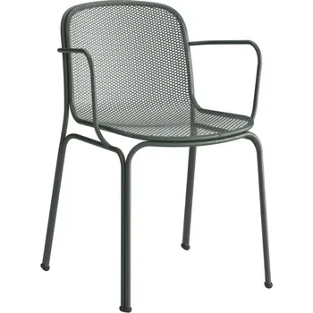 Tmavě zelená kovová zahradní židle COLOS VILLA 2