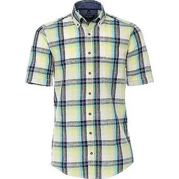 Pánská košile Casa Moda lněná károvaná krátký rukáv vel. 4XL - 7XL (50 - 56) Casa Moda - 6XL