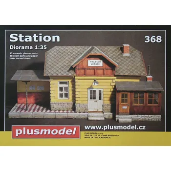 Plastikový model Plusmodel 1/35 Railway Station (ceramic,resin,carved paper)