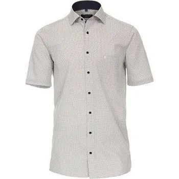 Pánská košile Pánská košile Casa Moda Comfort Fit modní tisk béžová krátký rukáv vel. 48 - 56 (3XL - 7XL) - 50