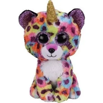 plyšák Ty Beanie Boos GISELLE - vícebarevný leopard s rohem, 15 cm medium 6˝