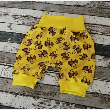 Yháček Kraťásky/tříčtvrťáky Yháček, opičky na žluté Velikost: 80