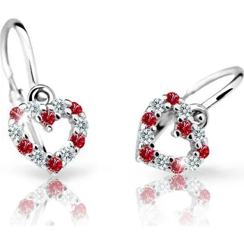 Náušnice Cutie Jewellery Dětské náušnice z bílého zlata C2157B-Ruby Dark