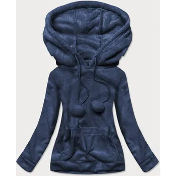 Dámská mikina Tmavě modrá dámská plyšová mikina (HH033) odstíny modré XL (42)
