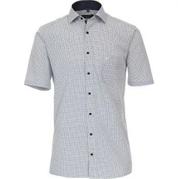 Pánská košile Pánská košile Casa Moda Comfort Fit modní tisk modrá krátký rukáv vel. 48 - 56 (3XL - 7XL) - 48