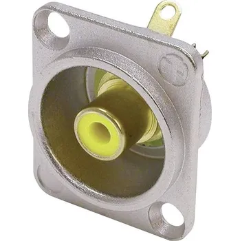 Neutrik NF2D4 cinch konektor přírubová zásuvka, rovná Pólů: 2 stříbrná, žlutá 1 ks