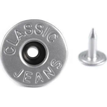 Knoflík Riflový knoflík Jeans velikost 26 - výkyvný nikl matný