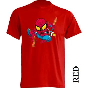 Chlapecké tričko detske-levne-bavlnene-tricko-potisk-spiderman Barva: Red - červená, velikost: 104