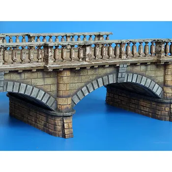 Plastikový model Plusmodel 1/35 Road bridge (27 ceramic and 36 resin parts)