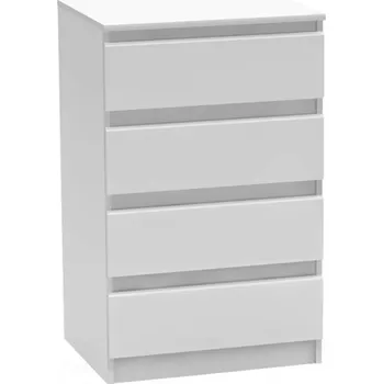 Komoda 4 šuplíková komoda, bílá, HANY NEW 014