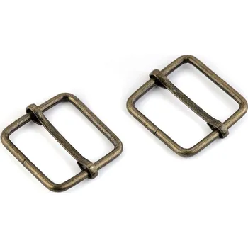 Kovový posunovač na popruhy, šíře 26 mm barva: staromosaz