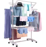 Stabilní skládací sušák na prádlo DENAL, bílý, ocel/plast, 40 kg