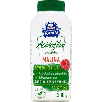 Mléko Mlékárna Kunín Acidofilní mléko malina (1,3 %) 300 g