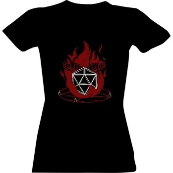 Dámské tričko Tričko s potiskem Dračí doupě - Warlock kostka dámské
