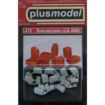 Plastikový model Plusmodel 1/35 Burn-out cans - U.S., WWII