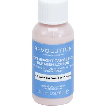 Léčba akné Revolution Skincare Overnight Targeted Blemish Lotion Calamine & Salicid Acid lokální péče 30 ml