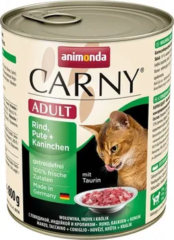 Krmivo pro kočku Animonda Carny Adult konzerva hovězí/krůta/králík