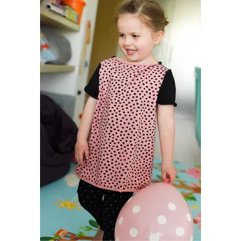 Dámská tunika růžová bavlněná tunika s puntíky