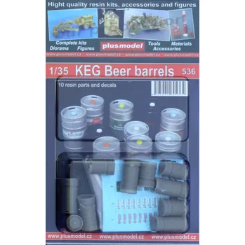Plastikový model Plusmodel 1/35 KEG beer barrels (10 pcs.)